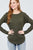 Long Sleeve Round Neck Shoulder Button Detail Brushed Hacci Top