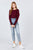 Long Sleeve Round Neck Shoulder Button Detail Brushed Hacci Top