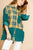 Plaid And Checkered Print Long Roll Up Sleeve Button Front Collared Top With Chest Pocket