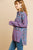 Plaid And Checkered Print Long Roll Up Sleeve Button Front Collared Top With Chest Pocket