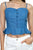 Denim Button Down Ruffle Crop Top