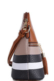 Chic Modern Color Block Tassel Cross Body Bag