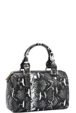 Trendy Setter Cute Python Pattern Boston Bag With Long Strap