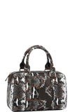 Trendy Setter Cute Python Pattern Boston Bag With Long Strap