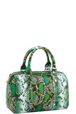Trendy Setter Cute Python Pattern Boston Bag With Long Strap