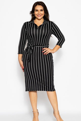 Solid Striped, Midi Tee Dress