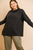 Waffle Knit Long Sleeve High Folded Neck Top