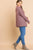 Waffle Knit Long Sleeve High Folded Neck Top