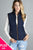 Quilted Padding Vest With Suede Piping Details