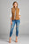 Quilted Padding Vest With Suede Piping Details