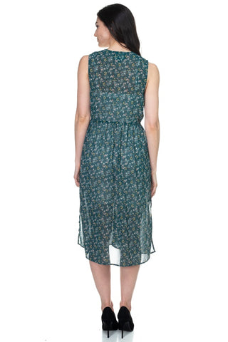 Floral Sheer Self Tie Duster