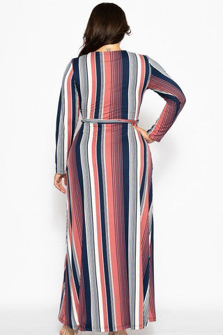 Flattering Autumn Maxi Wrap Dress