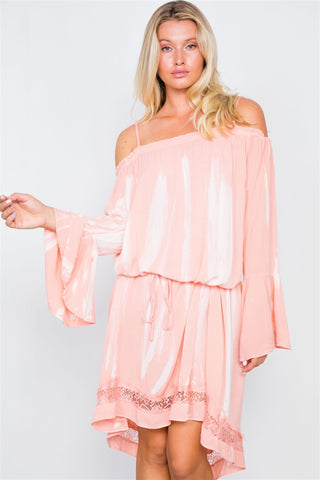 Bell Sleeves Tie Dye Boho Mini Dress