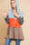 Striped Long Sleeve Color Blocked Hooded Tunic With Drawstring And Ruffle Hem