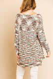 Multi Color Long Sleeve V-neck Soft Knit Pullover