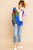 Color Blocked Long Sleeve V-neck Knit Pullover Sweater
