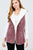 Open Front W/hoodie Faux Fur Reversible Vest