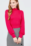 Long Sleeve Turtle Neck Rib Knit Top