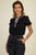 Pussycat Bow Ruffle Trim Top
