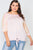 Plus Size Pink Scoop-neck 3/4 Sleeve Top