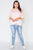 Plus Size Pink Scoop-neck 3/4 Sleeve Top