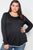 Plus Size Knit Long Sleeve Contrast Trim Top