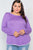 Plus Size Knit Long Sleeve Contrast Trim Top
