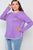 Plus Size Knit Long Sleeve Contrast Trim Top