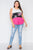 Plus Size Color Block Floral Print Sleeveless Top