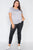 Plus Size Solid Front-twist Short Sleeve Top