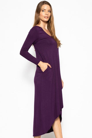 Plus Solid, Maxi Dress With Pockets