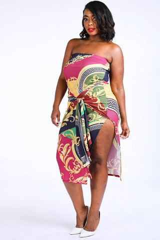 Printed Side Slit Dress