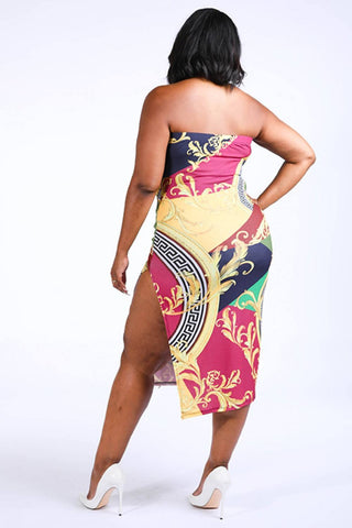 Printed Side Slit Dress