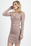 Foiled Ruched Tube Midi Dress