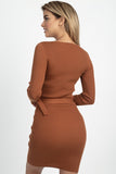 Foiled Ruched Tube Midi Dress