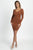Foiled Ruched Tube Midi Dress