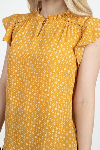 Geo Print Front Key Hole Top
