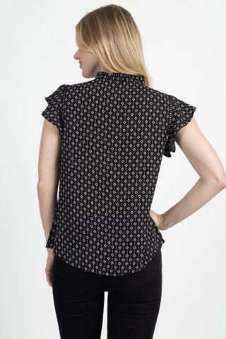 Geo Print Front Key Hole Top