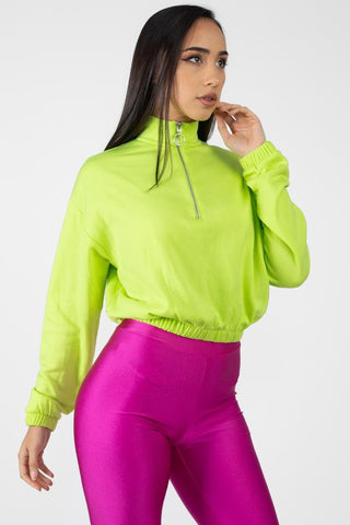 Cropped Half Zip Pullover