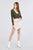 Long Sleeve Surplice Neck Line Button Detail Rib Knit Top