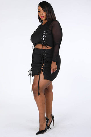 Lace Up Detailed Dress