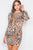 Cut-out Flounce Sleeve Trim Mini Dress