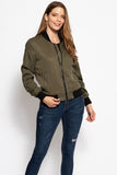 Classic Olive Green Bomber Jacket