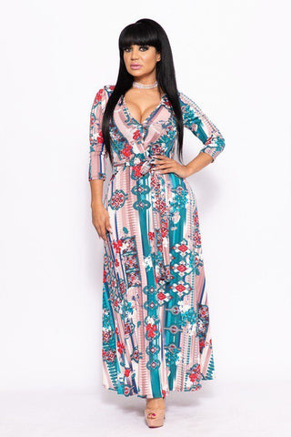 Elegant Maxi Dress With A Waist Tie