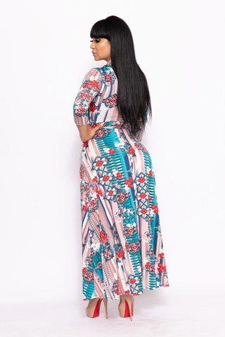 Elegant Maxi Dress With A Waist Tie