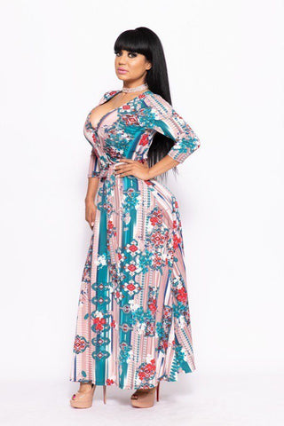 Elegant Maxi Dress With A Waist Tie