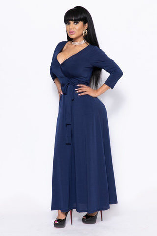 Elegant Maxi Dress With A Waist Tie