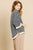 Heathered Striped Knit Bell Sleeve Round Neck Top