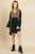 Animal Print Long Puff Sleeve Split Neck Babydoll Dress