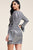 Metallic Trans Bell Sleeve Short Dress